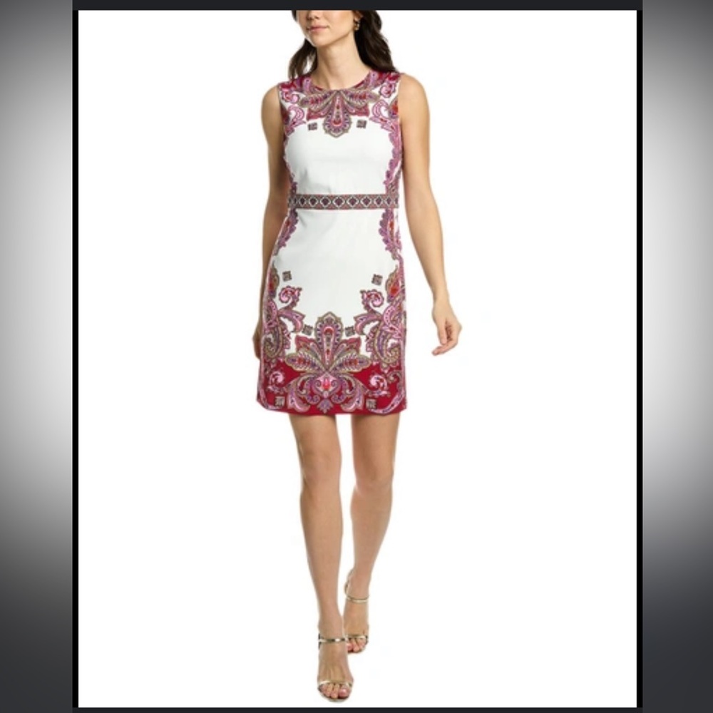 London Times printed‎ sheath dress Size 8 NEW